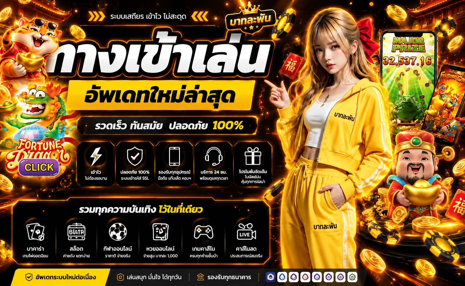 ทางเข้าบาทละพันพร้อมเกม PG Soft และระบบปลอดภัย